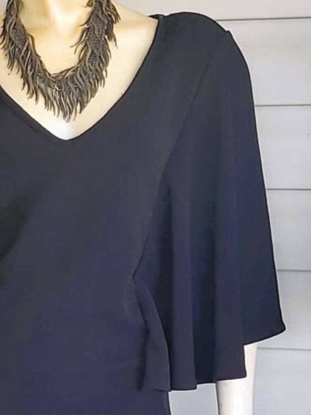 ASHLEY STEWART CONTRASTING SLEEVE DRESS - Picture 4 of 5